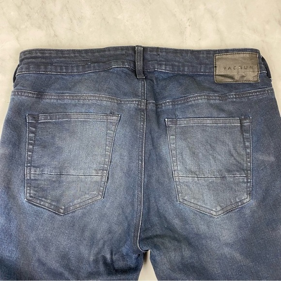 PacSun: Men's Active Stretch Skinny Dark Wash Denim Jeans Full Length Size 32X34 - Picture 6 of 6